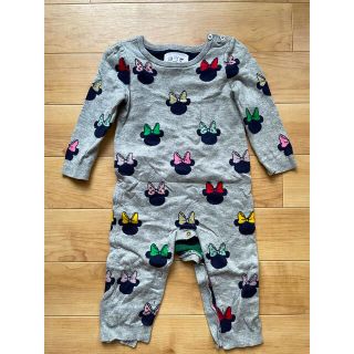 ベビーギャップ(babyGAP)のGAP ベビーギャップ ロンパース ミニーちゃん グレー ニット 12-18m(ロンパース)