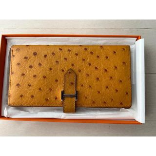 エルメス(Hermes)のべアン　オーストリッチ  刻印K  限定割引(財布)