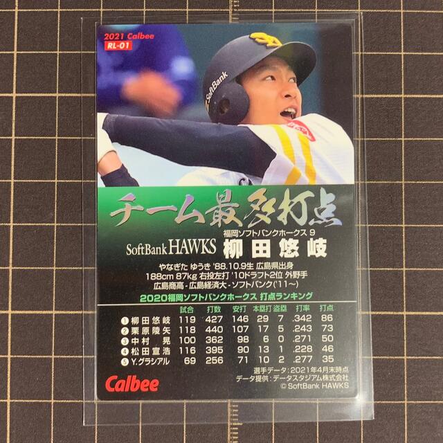 福岡ソフトバンクホークス(フクオカソフトバンクホークス)の2021 第2弾 ソフトバンク柳田悠岐 アマゾンSP BOX限定 最多打点カード エンタメ/ホビーのタレントグッズ(スポーツ選手)の商品写真