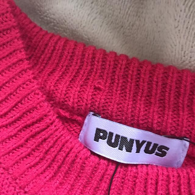 PUNYUS(プニュズ)のプニュズ  クルーネックニット ピンク レディースのトップス(ニット/セーター)の商品写真