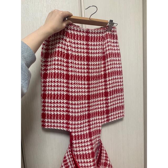 Honey mi Honey(ハニーミーハニー)のhoney mi honey ♥︎ tweed skirt -red- レディースのスカート(ロングスカート)の商品写真