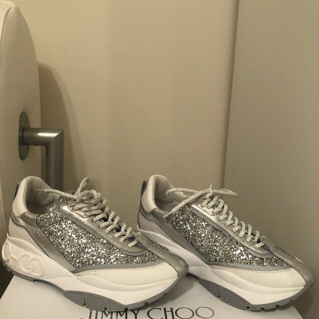 JIMMY  CHOO  スニーカー　　36 白　　布袋有り