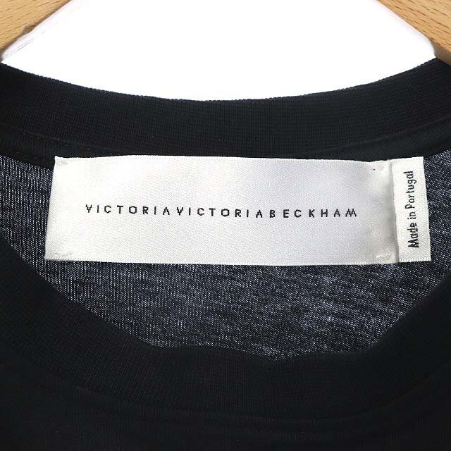 Victoria Beckham(ヴィクトリアベッカム)のヴィクトリアベッカム カットソー 金ボタン 半袖 XS 栗 ブラック レディースのトップス(カットソー(半袖/袖なし))の商品写真