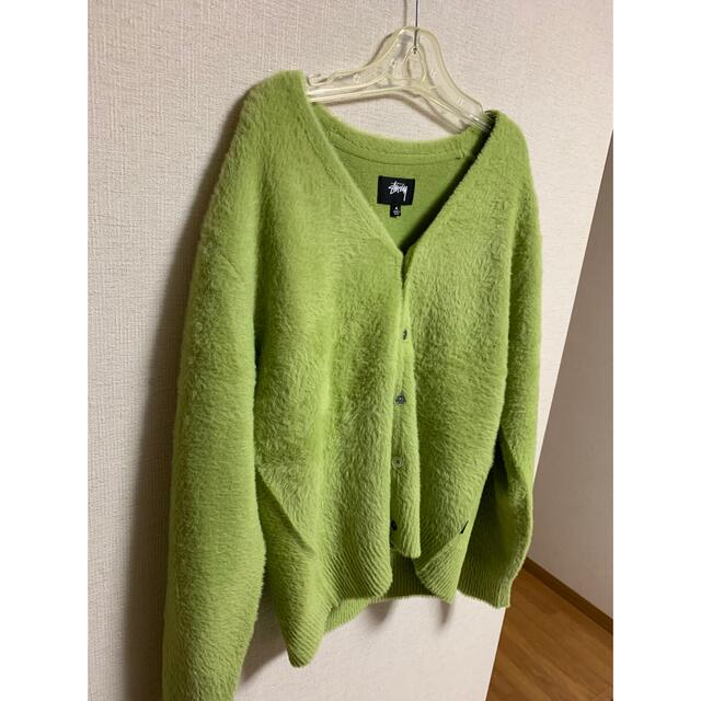 STUSSY(ステューシー)の希少 stussy shaggy cardigan green M size メンズのトップス(カーディガン)の商品写真