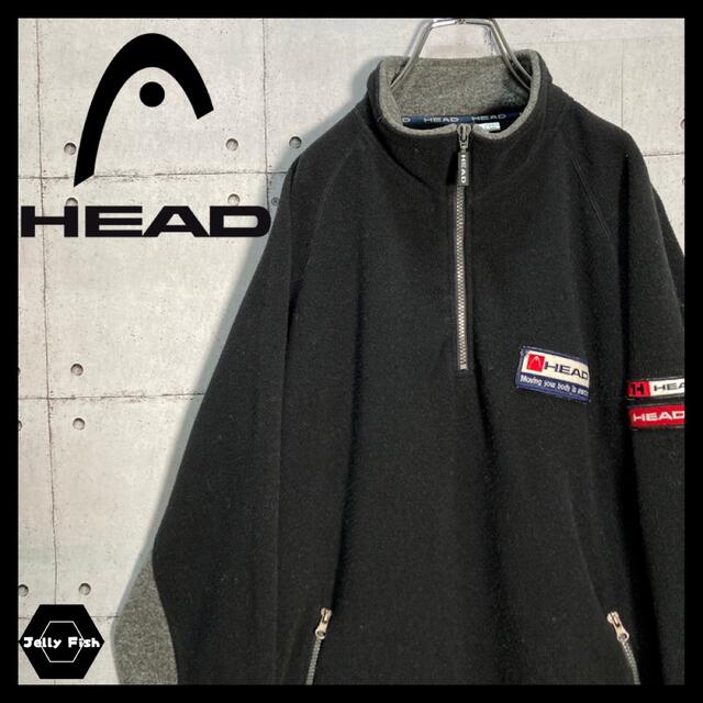 ART VINTAGE(アートヴィンテージ)の【レアデザイン】HEAD/ヘッド ハーフジップ フリース プルオーバー ワッペン メンズのジャケット/アウター(ブルゾン)の商品写真