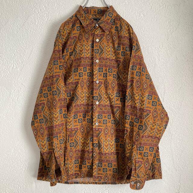 ヴィンテージ Dior アラベスク 総柄 長袖シャツ 古着 80s 90s