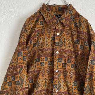 ヴィンテージ Dior アラベスク 総柄 長袖シャツ 古着 80s 90s