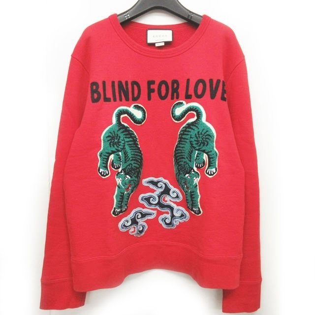 グッチ トレーナー スウェット BLIND FOR LOVE タイガー 虎 M 超歓迎