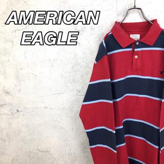 アメリカンイーグル(American Eagle)の希少 90s アメリカンイーグル ポロシャツ 刺繍ロゴ ビッグシルエット 美品(ポロシャツ)