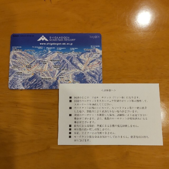 志賀高原スキー場　全山共通リフト券　２日券