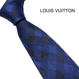 ルイヴィトン(LOUIS VUITTON)のLOUIS VUITTON ルイヴィトン　ネクタイ　ダミエ　青(ネクタイ)