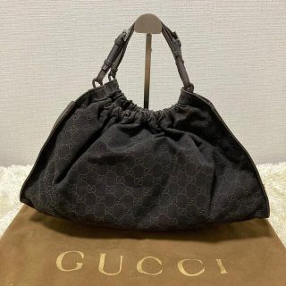 Gucci - 良品✨グッチ ハンドバッグ GGキャンバス 巾着 チャーム付