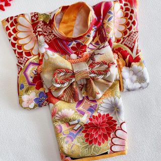 犬の着物✨京友禅 犬用本格振袖 晴れ着 S 犬服 わんこ着物の通販 by