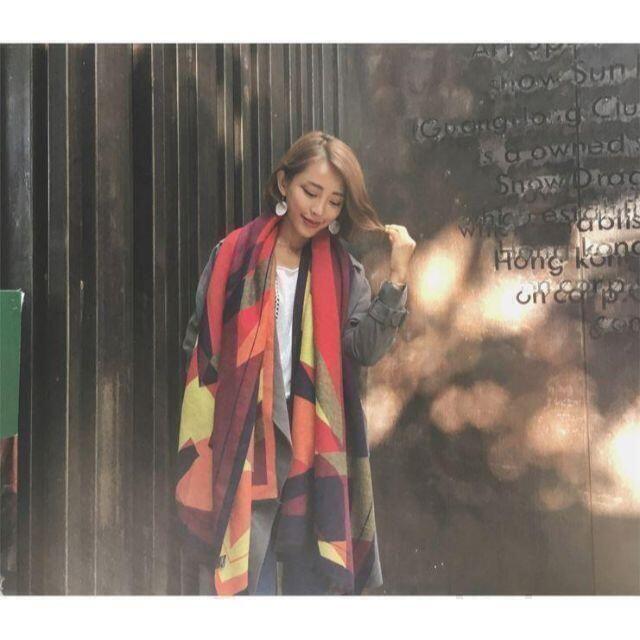 カシミヤ　マフラー　ストール 　大判サイズ　ワインレッド　韓国　プレゼント　防寒 レディースのファッション小物(マフラー/ショール)の商品写真