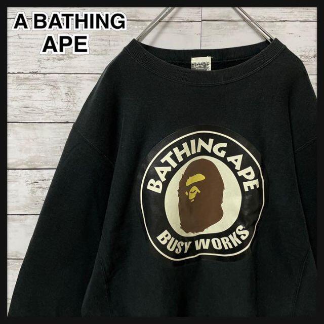 至高 アベイシングエイプ 超人気デカ猿ロゴ 総柄 入手困難半袖Tシャツ ...
