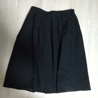 膝丈スカート（黒）(ひざ丈スカート)