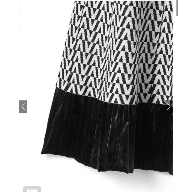 GRL(グレイル)の新品♡未使用　幾何学柄プリーツ切替フレアロングスカート[ac2020] レディースのスカート(ロングスカート)の商品写真