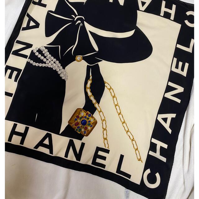 CHANEL マドモアゼル バイカラーシルク大判スカーフ シャネル タグ有