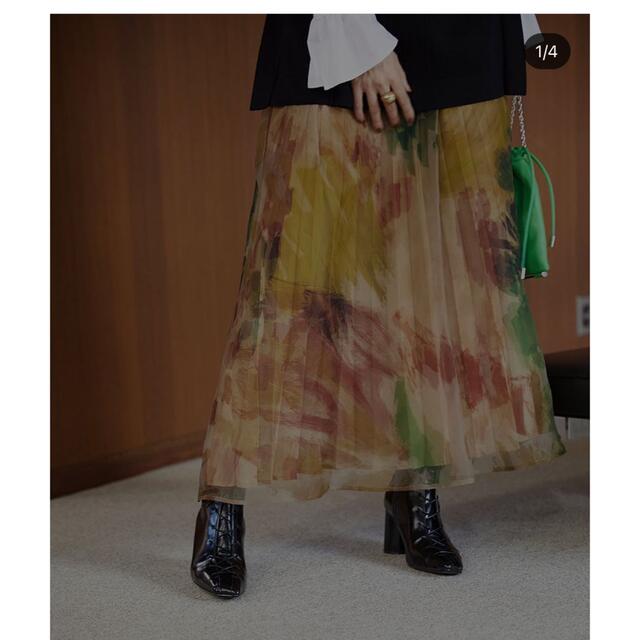 Ameri VINTAGE(アメリヴィンテージ)の UND WILLOW PAINT PLEATS SKIRT  レディースのスカート(ロングスカート)の商品写真