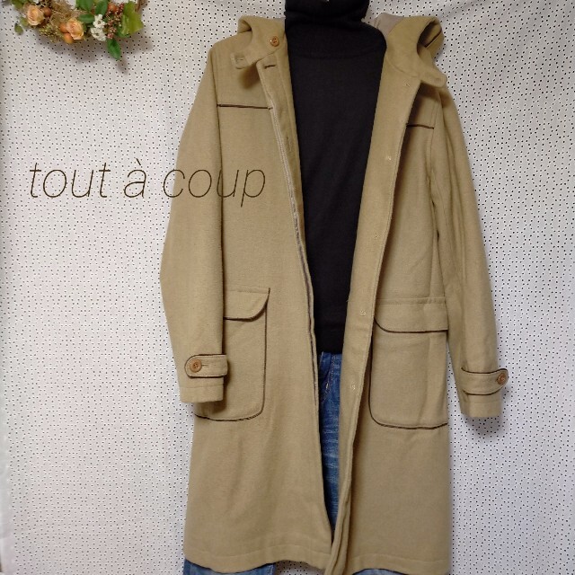 tout a coup(トゥアクー)のtout à coup カジュアル 切替ウールロングコート レディースのジャケット/アウター(ロングコート)の商品写真