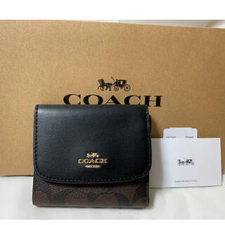 コーチ(COACH)の新品正規品　コーチ　折り財布　レザー　ブラック(財布)