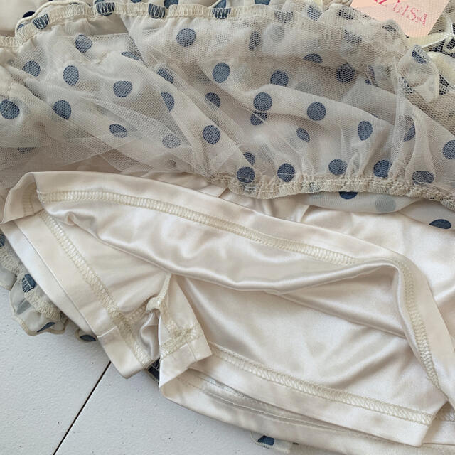 LIZ LISA(リズリサ)のLIZ LISA 水玉スカート 白×ネイビー 新品タグ付き レディースのスカート(ミニスカート)の商品写真