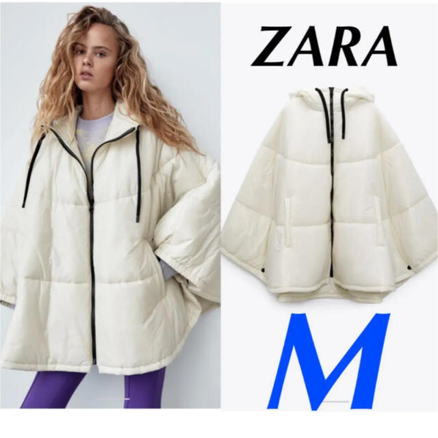 ZARA  オフホワイト  ポンチョ　未使用