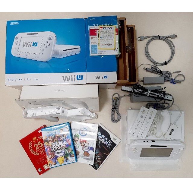 ゲーム機本体Wii U 8GBセット·Wiiザッパー·リモコン+ヌンチャク·ソフト4点