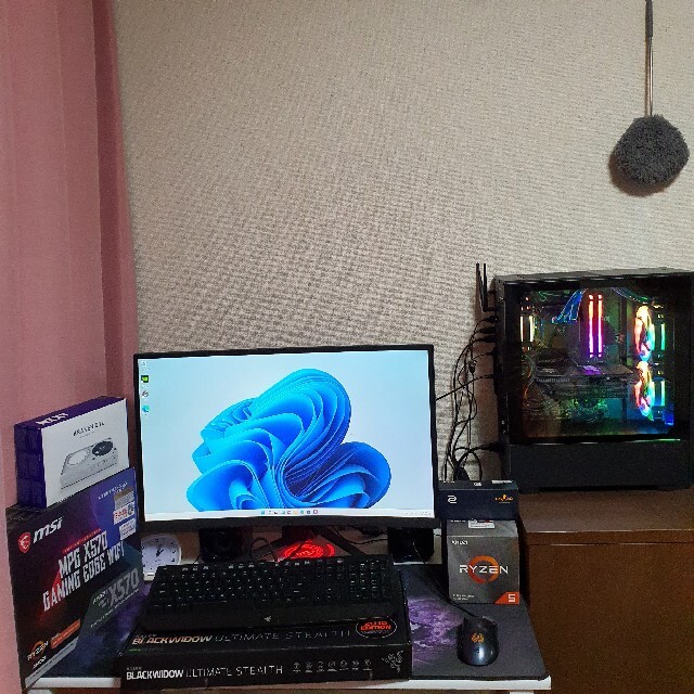 自作ゲーミングPC モニター フルセット おまけ付き。