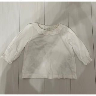 ベベ(BeBe)のSLAP SLIP レース長袖トップス　80サイズ　ホワイト(Ｔシャツ)