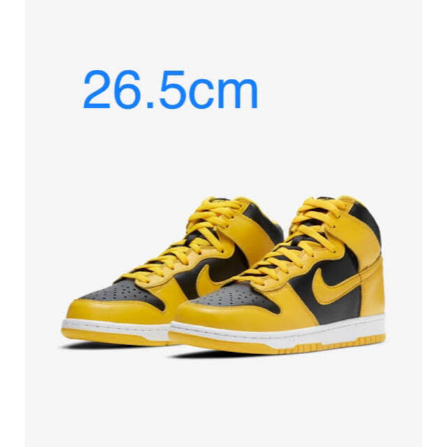 NIKE(ナイキ)のNIKE DUNK HIGH BLACK/VARSITY MAIZE26.5cm メンズの靴/シューズ(スニーカー)の商品写真