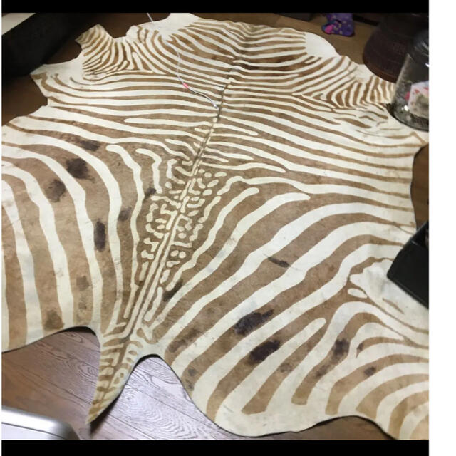 35776円 本店 希少 シマウマ 毛皮 ラグ Zebra skin ケニア カーペット