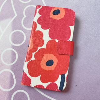 マリメッコ(marimekko)の手帳型iPhoneケース スマホケース マリメッコ ウニッコ 赤 レッド(iPhoneケース)