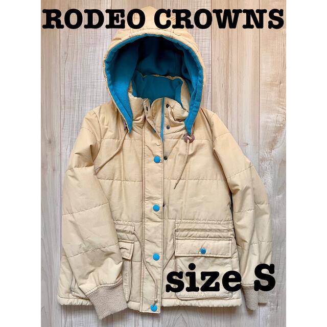 RODEO CROWNS(ロデオクラウンズ)のRODEO CROWNS ロデオクラウンズ ダウンジャケット ベージュ 水色 s レディースのジャケット/アウター(ダウンジャケット)の商品写真