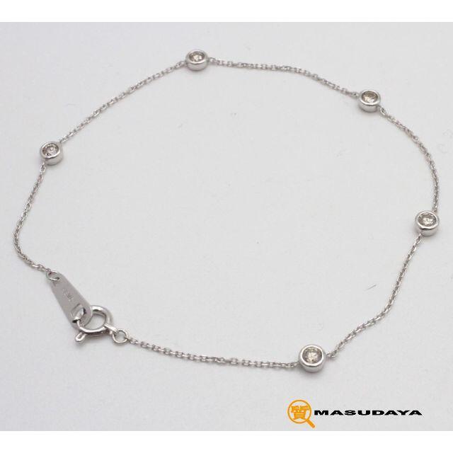 ダイヤモンド5PブレスレットK18WG/D0.30ct/1.62g【美品】