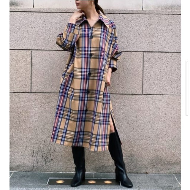 moussy(マウジー)のmoussy DROP SHOULDER A LINE コート レディースのジャケット/アウター(ロングコート)の商品写真