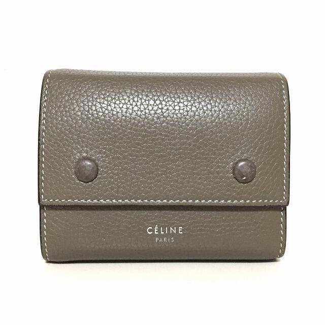 CELINE(セリーヌ) 3つ折り財布 グレージュ小銭入れ⇒1箇所