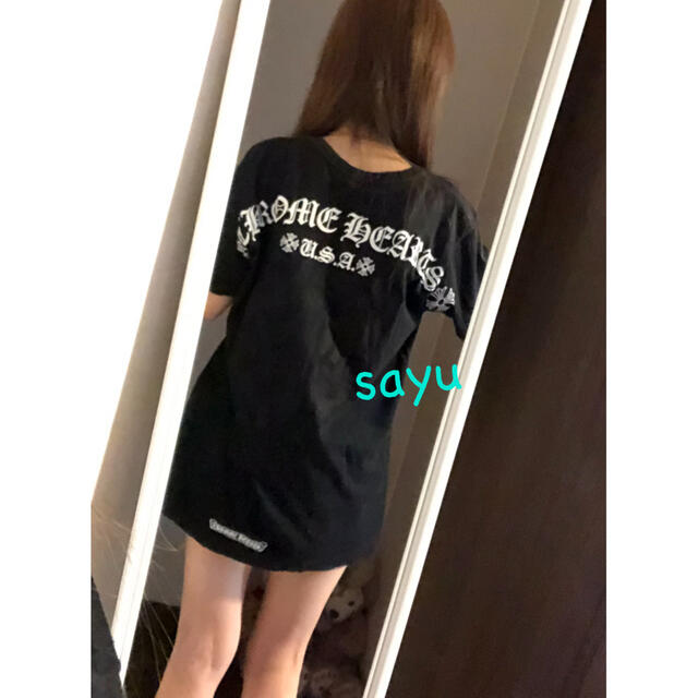 トップスクロムハーツ バックプリント ロゴ ダガー TEE 着