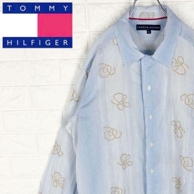 TOMMY HILFIGER(トミーヒルフィガー)のトミーヒルフィガー 長袖シャツ ドレス オーバーサイズ 刺繍ワンポイントロゴ メンズのトップス(シャツ)の商品写真