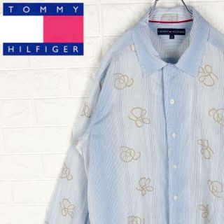 トミーヒルフィガー(TOMMY HILFIGER)のトミーヒルフィガー 長袖シャツ ドレス オーバーサイズ 刺繍ワンポイントロゴ(シャツ)