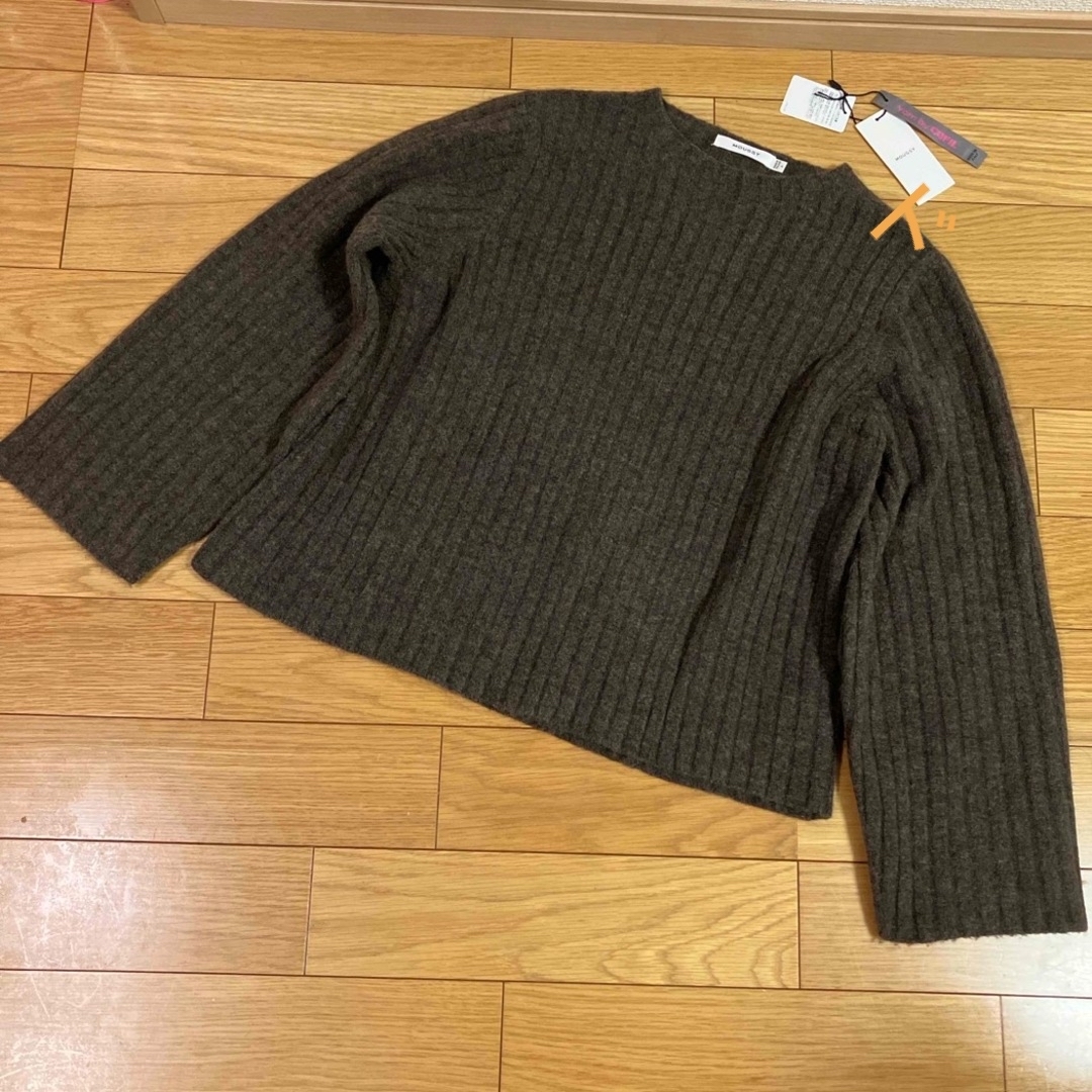 moussy(マウジー)のMOUSSY★BOTTLE SLEEVE KNIT TOP モカ レディースのトップス(ニット/セーター)の商品写真