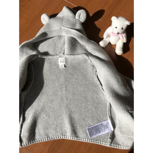 GAP(ギャップ)のGAP ベビークマちゃんフードカーディガン　アウター キッズ/ベビー/マタニティのベビー服(~85cm)(カーディガン/ボレロ)の商品写真