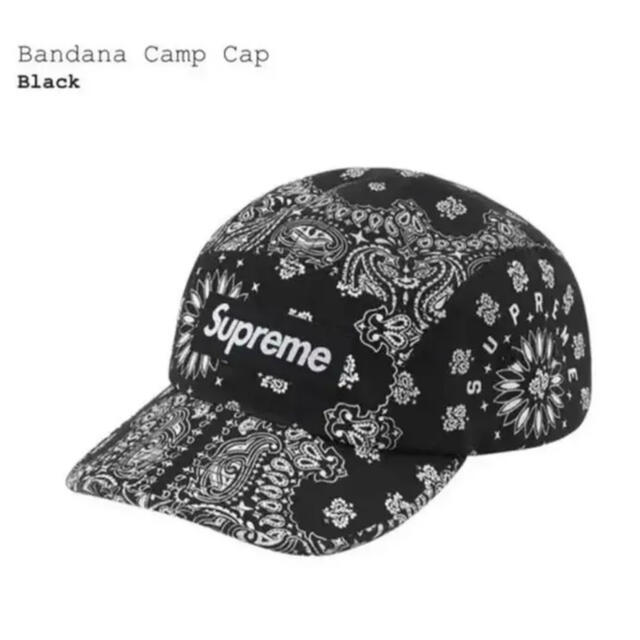 Supreme Bandana Camp Cap Blackシュプリームバンダナ