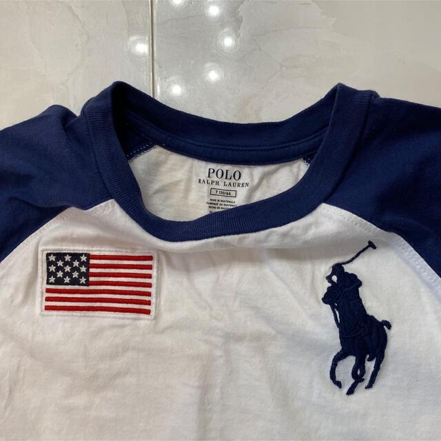 Ralph Lauren(ラルフローレン)の【美品】130 ラルフローレン Tシャツ 白　紺 キッズ/ベビー/マタニティのキッズ服男の子用(90cm~)(Tシャツ/カットソー)の商品写真