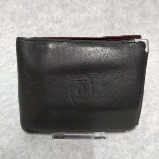 カルティエ(Cartier)のカルティエ　二つ折り財布　マストライン　ブラック　YJ39(折り財布)