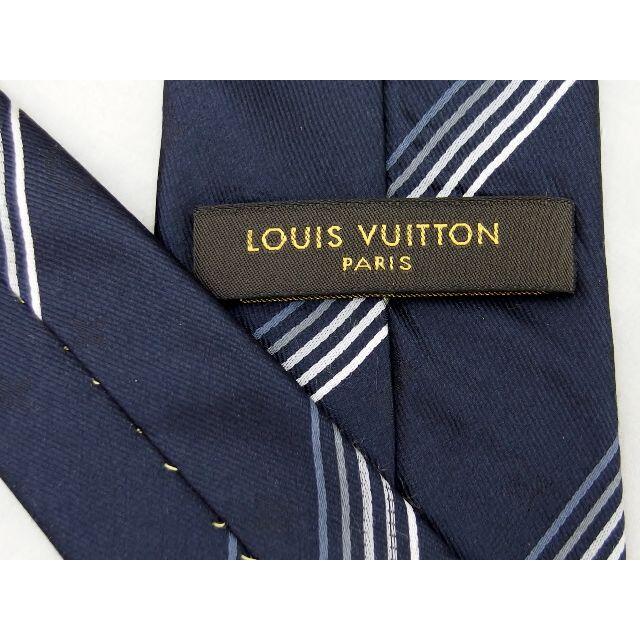 【新品】LOUIS VUITTON ネクタイ ネイビー系 ストライプ 送料無料