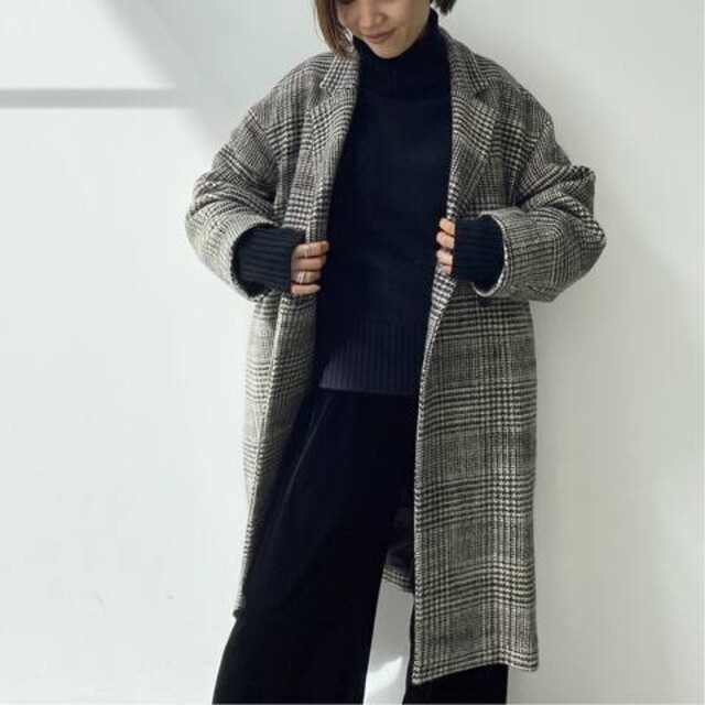 L'Appartement DEUXIEME CLASSE(アパルトモンドゥーズィエムクラス)の【L'Appartement】 Check W Coat レディースのジャケット/アウター(ロングコート)の商品写真