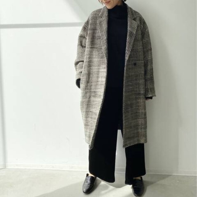 L'Appartement DEUXIEME CLASSE(アパルトモンドゥーズィエムクラス)の【L'Appartement】 Check W Coat レディースのジャケット/アウター(ロングコート)の商品写真