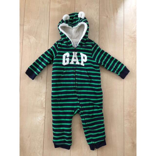 babyGAP(ベビーギャップ)のBaby GAPカバーオール　くま耳　12-18M  (80cm) キッズ/ベビー/マタニティのベビー服(~85cm)(カバーオール)の商品写真