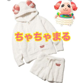 ジェラートピケ(gelato pique)の新品　ちゃちゃまる　キャラクターパーカ&ショートパンツSET(ルームウェア)